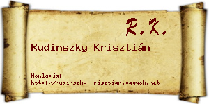 Rudinszky Krisztián névjegykártya