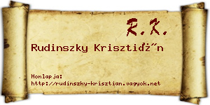 Rudinszky Krisztián névjegykártya